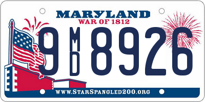 MD license plate 9MD8926