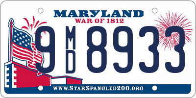 MD license plate 9MD8933