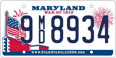 MD license plate 9MD8934