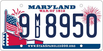 MD license plate 9MD8950