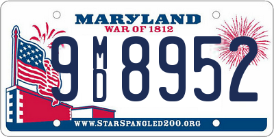 MD license plate 9MD8952