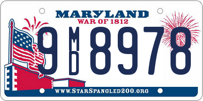 MD license plate 9MD8978