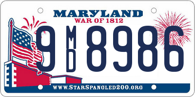 MD license plate 9MD8986