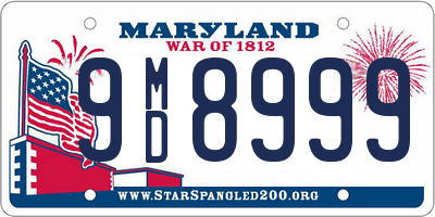 MD license plate 9MD8999