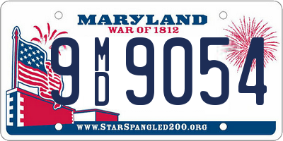 MD license plate 9MD9054