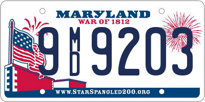 MD license plate 9MD9203