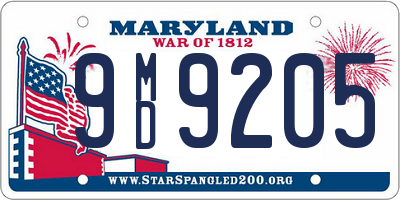 MD license plate 9MD9205