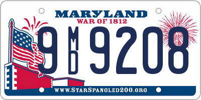 MD license plate 9MD9208