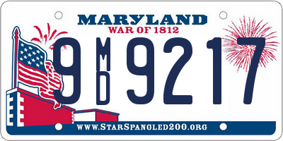 MD license plate 9MD9217