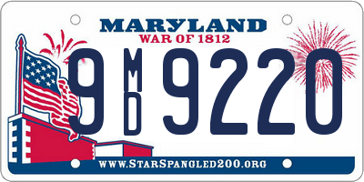 MD license plate 9MD9220