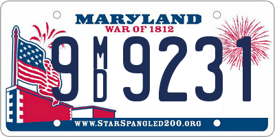 MD license plate 9MD9231