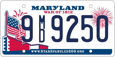 MD license plate 9MD9250