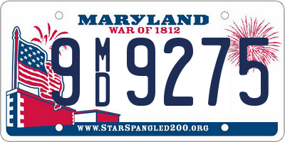 MD license plate 9MD9275