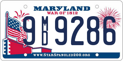 MD license plate 9MD9286