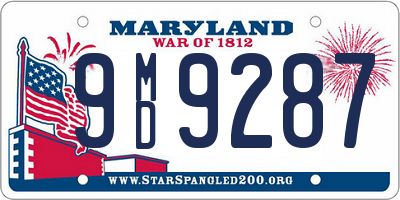 MD license plate 9MD9287