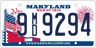 MD license plate 9MD9294