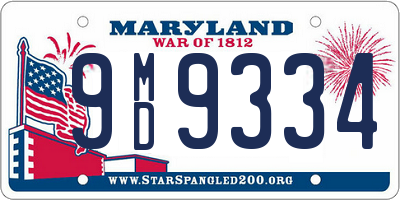 MD license plate 9MD9334