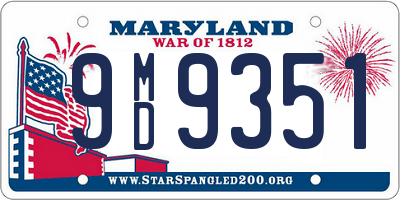 MD license plate 9MD9351