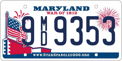 MD license plate 9MD9353