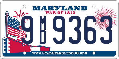 MD license plate 9MD9363