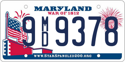 MD license plate 9MD9378