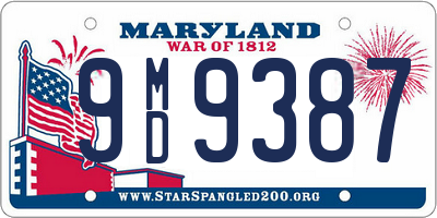 MD license plate 9MD9387