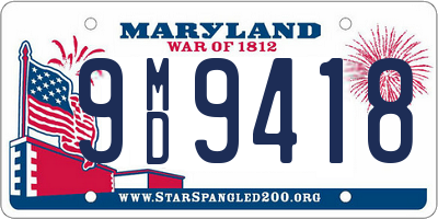 MD license plate 9MD9418