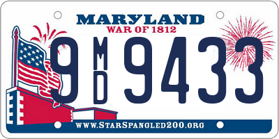 MD license plate 9MD9433