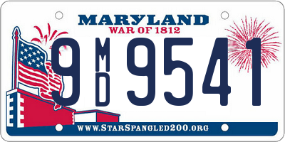 MD license plate 9MD9541