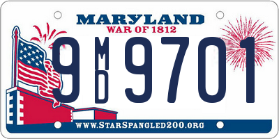 MD license plate 9MD9701