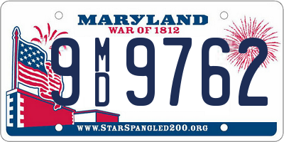 MD license plate 9MD9762