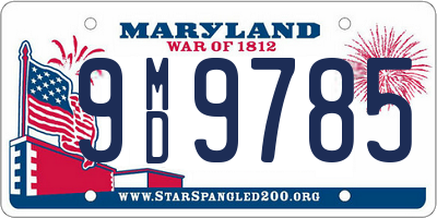 MD license plate 9MD9785