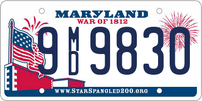 MD license plate 9MD9830
