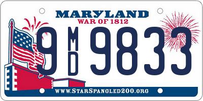 MD license plate 9MD9833