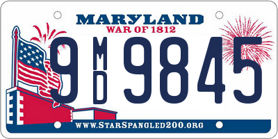 MD license plate 9MD9845