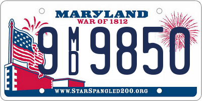 MD license plate 9MD9850