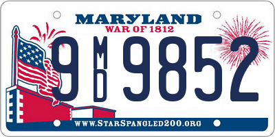 MD license plate 9MD9852