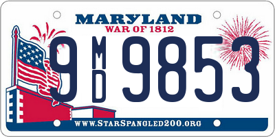 MD license plate 9MD9853