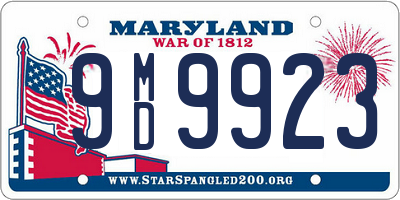 MD license plate 9MD9923