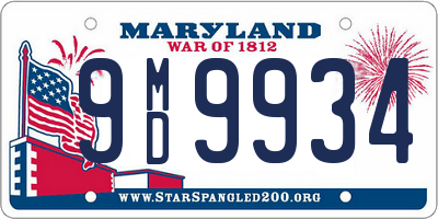 MD license plate 9MD9934