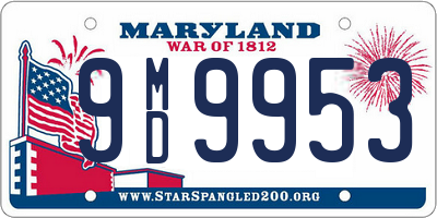 MD license plate 9MD9953