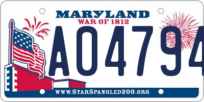 MD license plate A047941