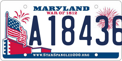 MD license plate A184363