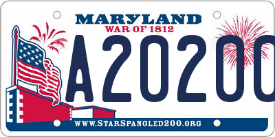 MD license plate A202000