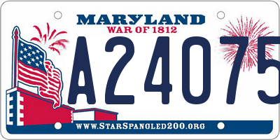 MD license plate A240751