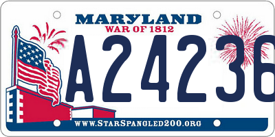 MD license plate A242361