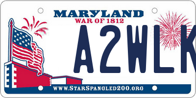 MD license plate A2WLK