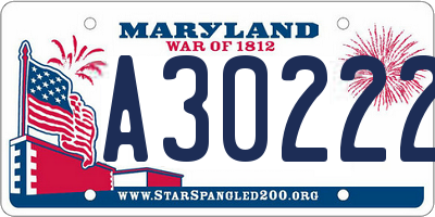 MD license plate A302228