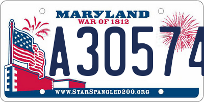 MD license plate A305740