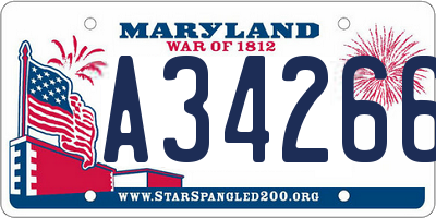 MD license plate A342669